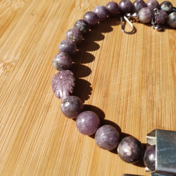 Jay King Mine Finds Purple Lepidolite Pendant Necklace 925 Sterling Silver - Picture 4 of 8